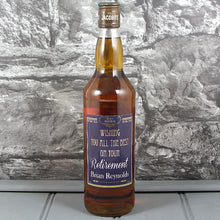 Load image into Gallery viewer, Retirement Single Bottle With A Personalised Label Printed
