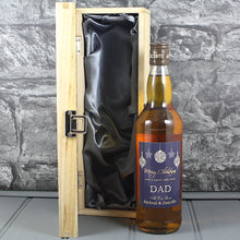Load image into Gallery viewer, Merry Christmas Single Wooden Box and Personalised Whisky Bottle
