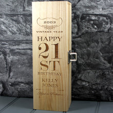 Load image into Gallery viewer, Happy 21st Birthday Single Wood Box
