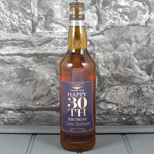 Load image into Gallery viewer, Happy 30th Birthday Single Bottle With A Personalised Label Printed
