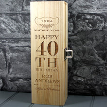 Load image into Gallery viewer, Happy 40th Birthday Single Wood Box
