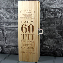 Load image into Gallery viewer, Happy 60th Birthday Single Wood Box
