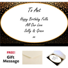 Load image into Gallery viewer, Happy Birthday Single Bottle With A Printed Label, Lasered Wooden Box And 2 Whisky Tumblers
