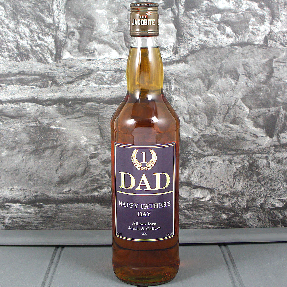Fathers Day Single Bottle With A Personalised Label Printed