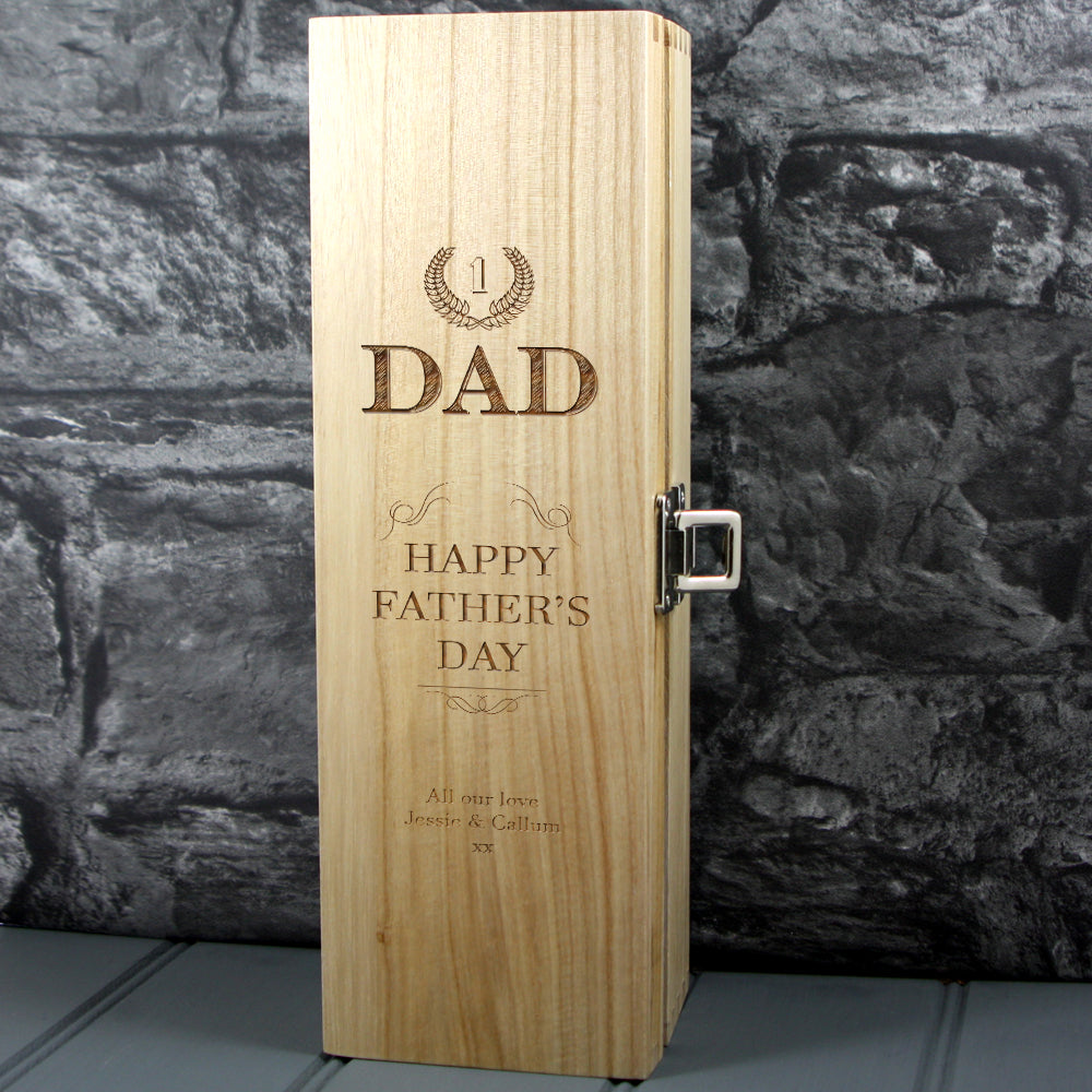 Fathers Day Single Wood Box