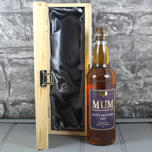 Load image into Gallery viewer, Mothers Day Single Wooden Box and Personalised Whisky Bottle
