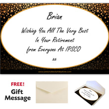 Load image into Gallery viewer, Retirement Single Bottle With A Printed Label, Lasered Wooden Box And 2 Whisky Tumblers
